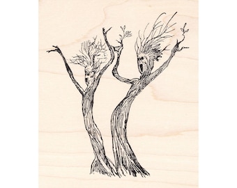 Screaming Trees 1557L Beeswax Rubber Stamps Unmounted, Cling, Mounted Stamp Halloween Stamping