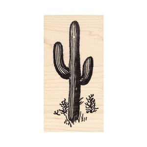 Saguaro 58I Beeswax Rubber Stamps Unmounted, Cling, Mounted Stamp Scenic, Landscape Stamping
