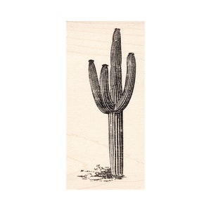 Tampons en caoutchouc Saguaro Cactus moyen 1732H cire d'abeille non monté, s'accrocher, monté Tampon scénique, estampage de paysage