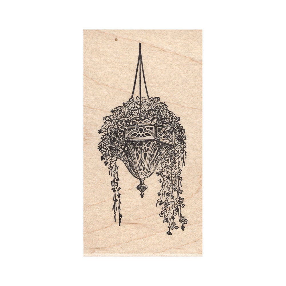 Hanging Plant 1368H Beeswax Rubber Stamps Unmounted, Cling