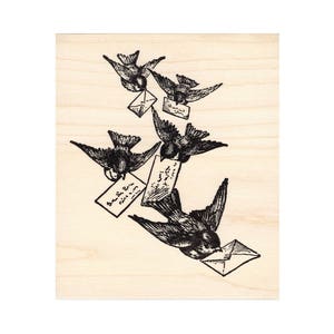 Sello de goma de aves Cartero 1163L, diseño de aves, animal, estampado escénico