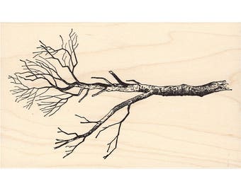 Bare Branch 630N Tree Rubber Stamp, Nature, Scenic, Landscape Stamping