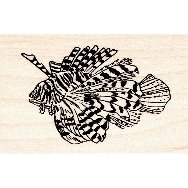 Lionfish 1625F Beeswax Rubber Stamps Unmounted, Cling, Mounted Stamp Scenic, Nature, Underwater Stamping