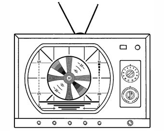 Vintage TV 1754G Television Sign Off Rubber Stamp Unmounted, Cling, Mounted Stamp