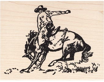 Bronco 242K Beeswax Rubber Stamps Unmounted, Cling, Mounted Stamp People, Men & Women Stamping