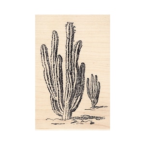 Grands tampons en caoutchouc cire d'abeille Cardon cactus 225L non montés, adhésifs montés, tampon scénique, estampage paysage