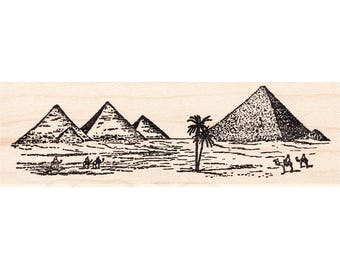 Far Pyramids 309I Beeswax Rubber Stamps Unmounted, Cling, Mounted Stamp Collage Stamping