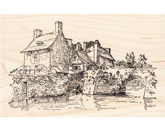 Village 1405N Beeswax Rubber Stamps Architecture Unmounted, Cling, Mounted Stamp Building Stamping