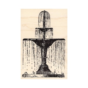 Fountain 1014M Beeswax Rubber Stamps Architecture Unmounted, Cling, Mounted Stamp Building Stamping