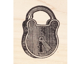 Old Lock 973F Beeswax Rubber Stamps Unmounted, Cling, Mounted Stamp Collage Stamping