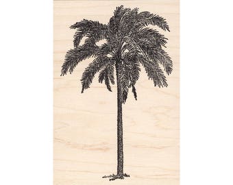 May include: Black and white illustration of a palm tree on a light wood background. The palm tree has a tall, textured trunk and detailed fronds. The image is a simple, yet elegant, depiction of a tropical tree.