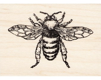 Large Honey Bee 1604G Bee Rubber Stamps Unmounted, Cling, Mounted Stamp Animal, Wildlife, Nature Stamping