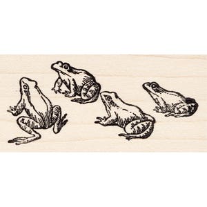 Four Frogs 255F Beeswax Rubber Stamps Unmounted, Cling, Mounted Stamp Animal, Nature Stamping