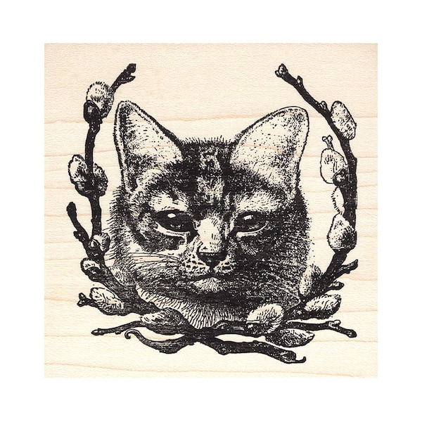 Cat Rubber Stamp Etsy