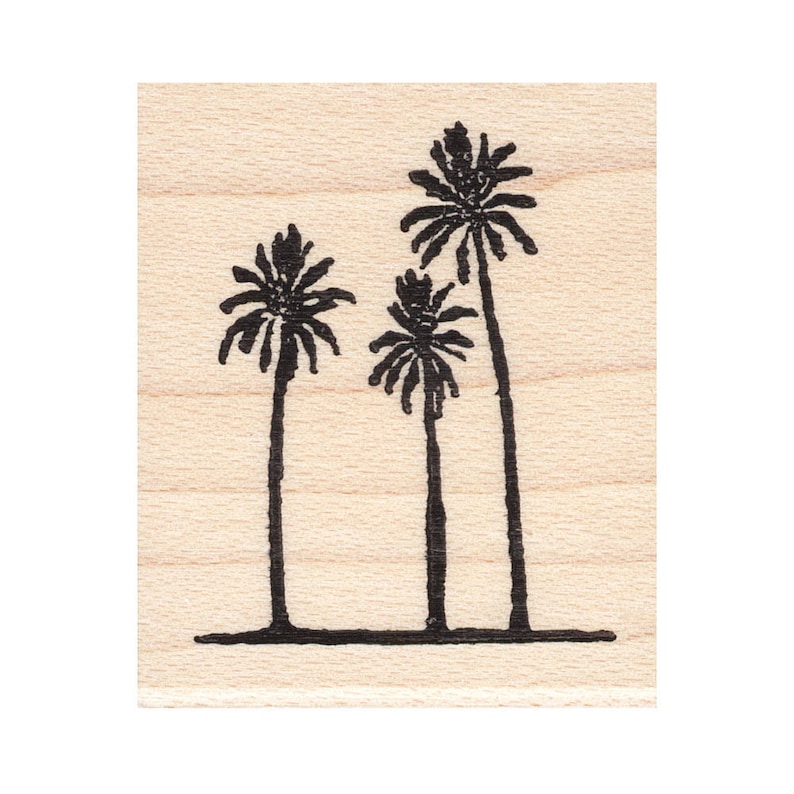 3 Far Palms 40E Palm Tree Rubber Stamp Tropical Scenic Etsy