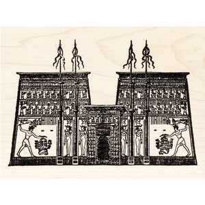 Egyptian Temple 790M Beeswax Rubber Stamps Unmounted, Cling, Mounted Stamp Collage Stamping