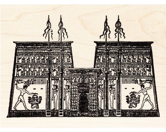 Egyptian Temple 790M Beeswax Rubber Stamps Unmounted, Cling, Mounted Stamp Collage Stamping
