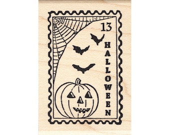 Halloween Post 1195F Beeswax Rubber Stamps Unmounted, Cling, Mounted Stamp Collage Stamping