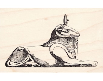 Ram Head Sphinx 1437J Beeswax Rubber Stamps Unmounted, Cling, Mounted Stamp Collage Stamping