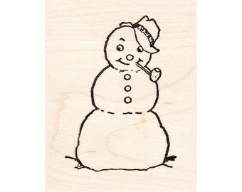 Snowman 1687F Beeswax Rubber Stamps Unmounted, Cling, Mounted Stamp Scenic, Scene, Landscaping Stamping