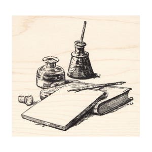 Writer&#39;s Block 1285L Beeswax Rubber Stamps Unmounted, Cling, Mounted Stamp Collage Stamping
