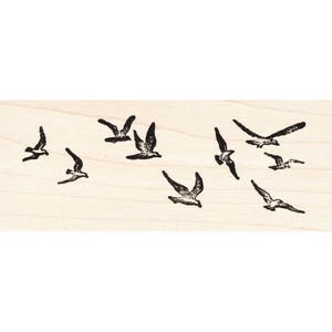 Small Seagulls 190F Bird Rubber Stamp, Animal, Scenic, Landscape Stamping