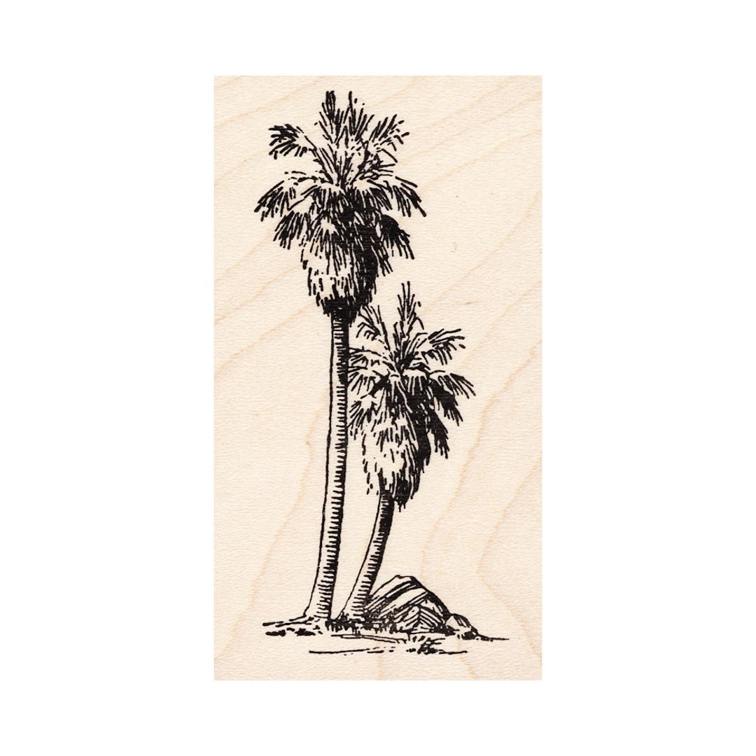 Fan Palm Trees 1702I Palm Tree Rubber Stamp Desert Scenic - Etsy