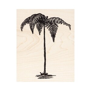 Umbrella Palm 713L Beeswax Rubber Stamps Unmounted, Cling, Mounted Stamp Scenic, Landscape Stamping
