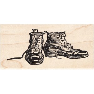 Old Boots 1028H Beeswax Rubber Stamps Unmounted, Cling, Mounted Stamp Collage Stamping