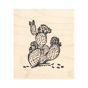 Small Flower Cactus 228D Beeswax Rubber Stamps Unmounted, Cling, Mounted Stamp Scenic, Landscape Stamping