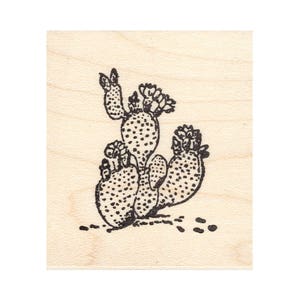 Petite fleur Cactus 228D Cire d'abeille Tampons non montés, adhésifs, montés, Tampon scénique, Estampage paysage