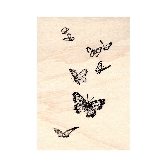 Group of Butterflies 1609F Butterfly Rubber Stamp, Insect, Animal,  Wildlife, Nature Stamping