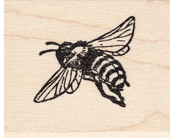 Flying Bee 170C Beeswax Rubber Stamps Unmounted, Cling, Mounted Stamp Animal, Wildlife, Nature Stamping