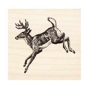 Running Buck 1661F Beeswax Rubber Stamps Unmounted, Cling, Mounted Stamp Scenic, Nature, Scene Stamping