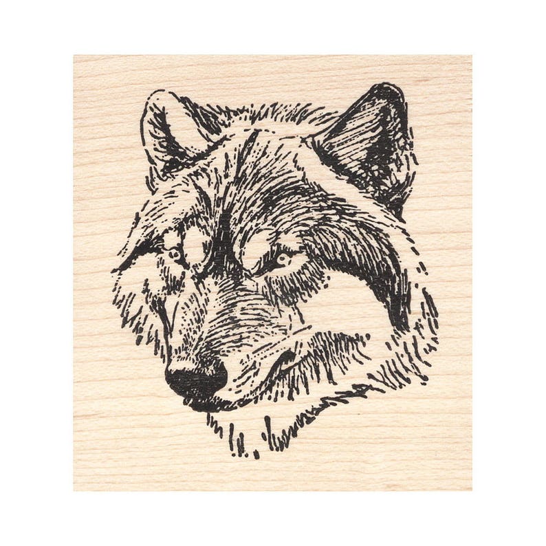 Wolf Face 199H Beeswax Rubber Stamps Unmounted Cling Mounted Etsy