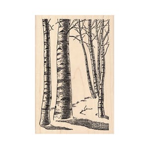 Birch 424O Beeswax Rubber Stamps Unmounted, Cling, Mounted Scenic, Landscape Stamping