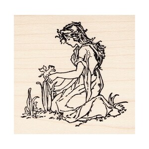 Planter Fille 454H Tampons en caoutchouc en cire d’abeille non montés, Accrochés, Timbre monté Personnes, Enfants Enfants Estampillage