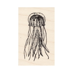 Speckled Jellyfish 1617F Beeswax Rubber Stamps Unmounted, Cling, Mounted Stamp Scenic, Nature, Animals Stamping