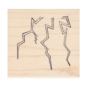 Lightning Bolts 1478H Beeswax Rubber Stamps Mounted Stamp Scenic, Landscape Stamping
