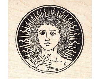 Noon Woman 1178J Beeswax Rubber Stamps Unmounted, Cling, Mounted Stamp People, Faces, Portraits Stamping