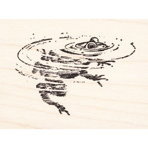 Bullfrog in Water 1654G Beeswax Rubber Stamps Unmounted, Cling, Mounted Stamp Scenic, Animals, Nature Stamping