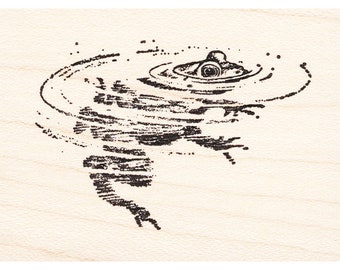 Bullfrog in Water 1654G Beeswax Rubber Stamps Unmounted, Cling, Mounted Stamp Scenic, Animals, Nature Stamping