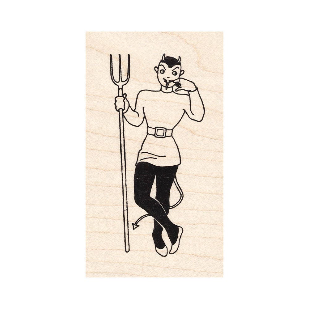 Cheeky Devil 1576I Beeswax Rubber Stamps Unmounted, Cling, Mounted Stamp Halloween Stamping