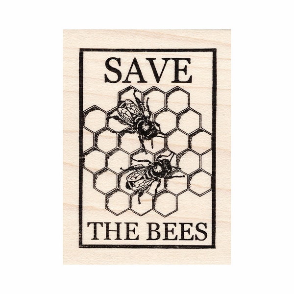 Save The Bees 1753G Bee Rubber Stamps Unmounted, Cling, Mounted Stamp Animal, Wildlife, Nature Stamping
