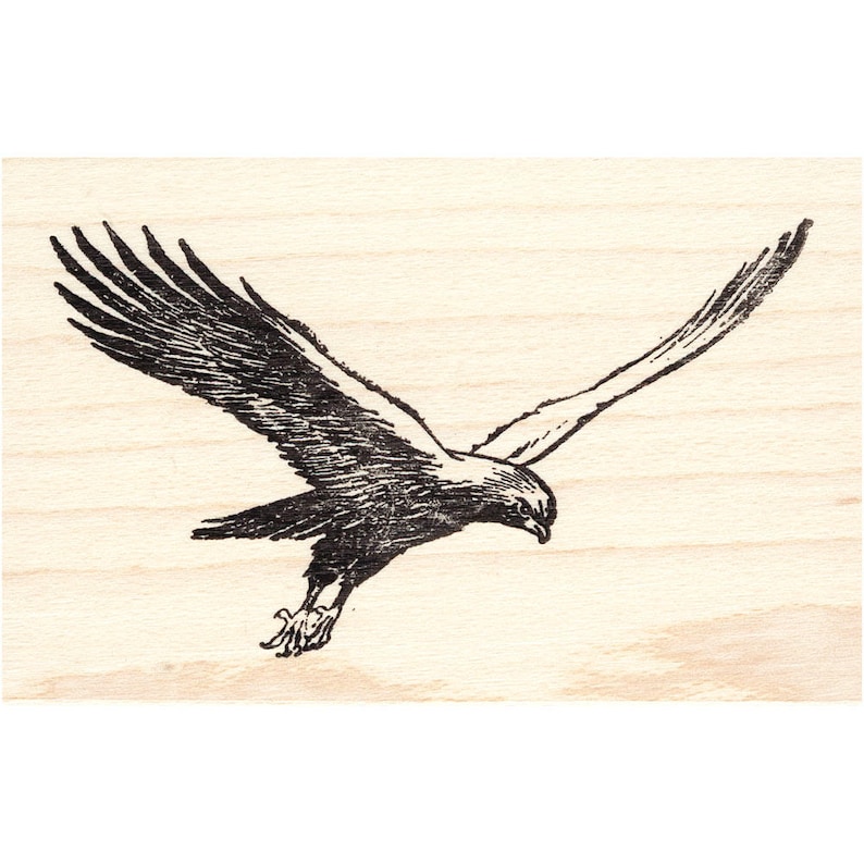 Eagle 192G Bird Rubber Stamp Scenic Animal Landscape Stamping