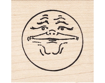 Smiling Moon 743D Beeswax Rubber Stamps Unmounted, Cling, Mounted Stamp Scenic, Landscape Stamping