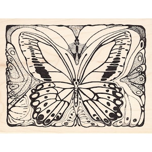 Butterfly Block 1227N Beeswax Rubber Stamps Unmounted, Cling, Mounted Stamp Animal, Wildlife, Nature Stamping