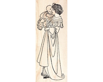 Mother & Baby 479K Beeswax Rubber Stamps Unmounted, Cling, Mounted Stamp People, Men and Women Stamping