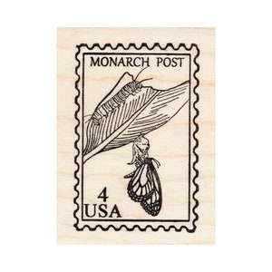 Monarch Post 1649F Butterfly Rubber Stamp, Insect Stamp Collage Stamping