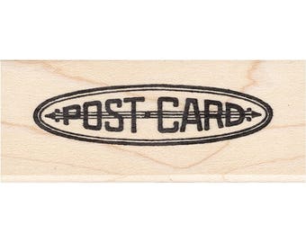 Post Card Oval 1415E Beeswax Rubber Stamps Unmounted, Cling, Mounted Stamp Collage Stamping